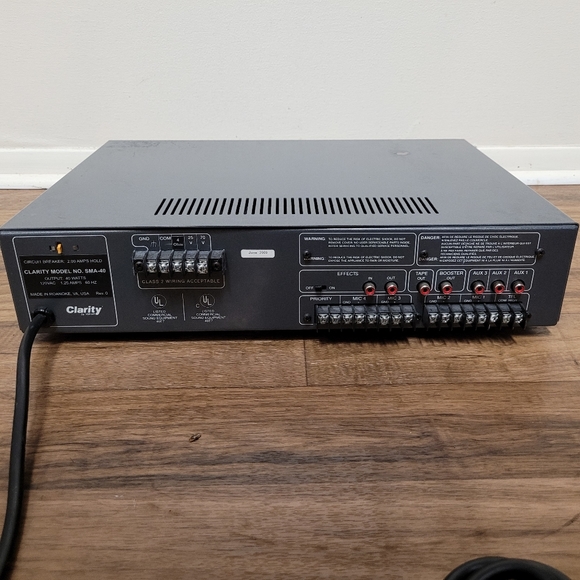 Clarity SMA-40 Mixer Amplifier 40W Audio Power 4 Channel EQ by Valcom - Picture 8 of 9